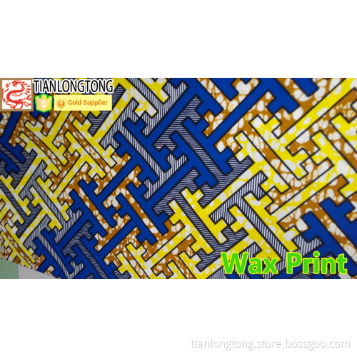 High quality african wax prints fabric 6 yards with 100% Cotton fabric manufacturer